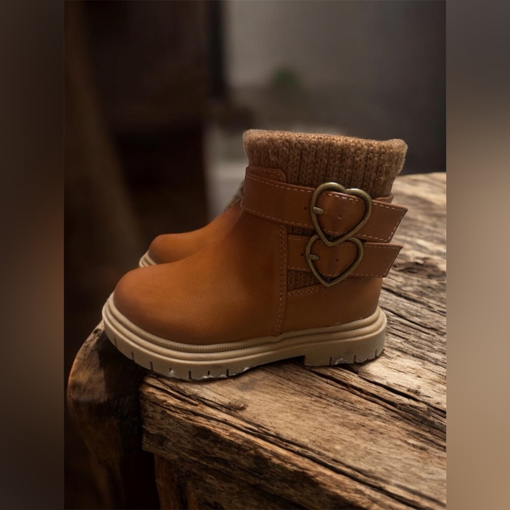 Sugar Kids Brown Boots with Knit Cuff